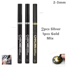 (2pcs silve 1pc gold) 1-5Pcs Chrome Paint Marker Reflective Liquid Mirro