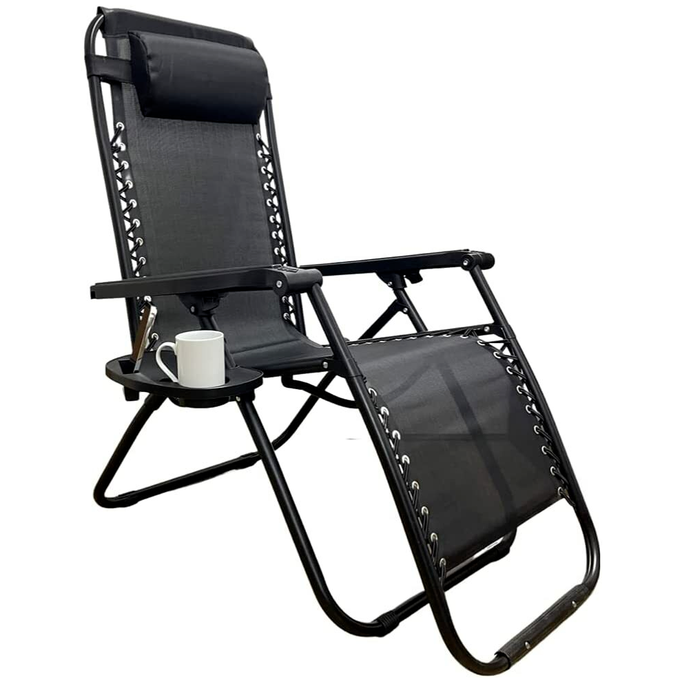 ZERO GRAVITY CHAIR RECLINING ADJUSTABLE FOLDING OUTDOOR GARDEN SUN LOUNGER