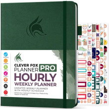 Clever Fox Planner PRO Zeitplan  undatierter wchentlicher und monatlicher Lebensplaner mit Zeitfenstern, Terminbuch und Tagesplaner, A4 (Waldgrn)
