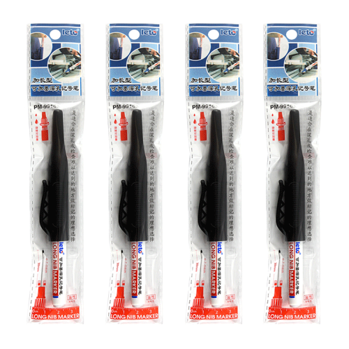 (Black Pen-4 Pcs) 1/2/3/4Pcs Long Head Marker Pens Bathroom Ceramic
