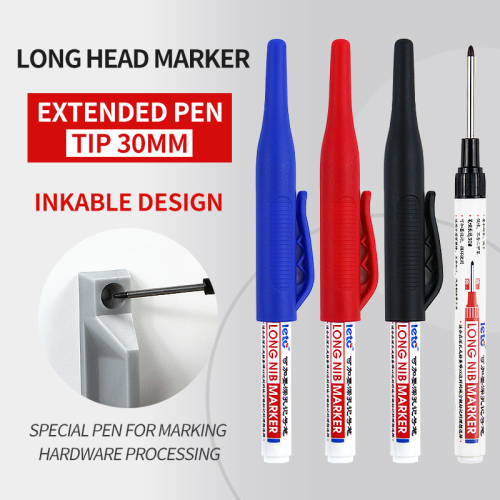 (Black Pen-4 Pcs) 1/2/3/4Pcs Long Head Marker Pens Bathroom Ceramic 1