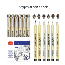 (6pcs) 12/9/6Pcs Markers Micro Pen Kawaii Manga Hand-pain