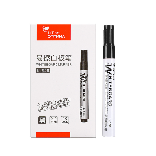 (black) 10pcs Whiteboard Marker Set,2.0mm Nib,Black Blue R