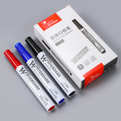 (black) 10pcs Whiteboard Marker Set,2.0mm Nib,Black Blue R 1