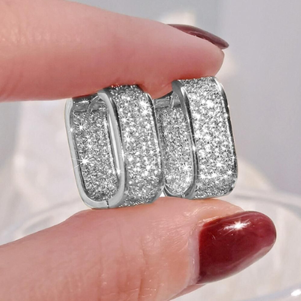 (silver) Luxurious Fashionable Rings With Cubic Zirconia For Women, Accessories For The Bride Of Gold, Wedding Earrings, A Gift For Valentine&apos;s Day, Jewel