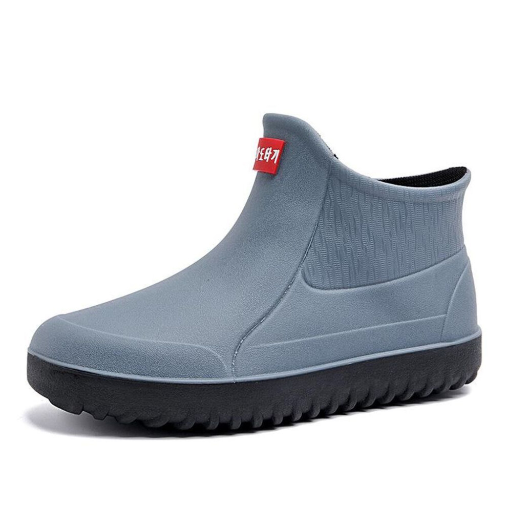 (grey, 40) Men&apos;s And Women&apos;s Outdoor Rain Boots, Short-tube Fashionable Waterproof Shoes, Car Wash Fishing Rubber Shoes, Non-slip Lightweight Overshoes