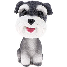 FRECI Simulation Shaking Head Dog BobbleHead Dog Toy for Car Interior Dashboard Ornament Schnauzer