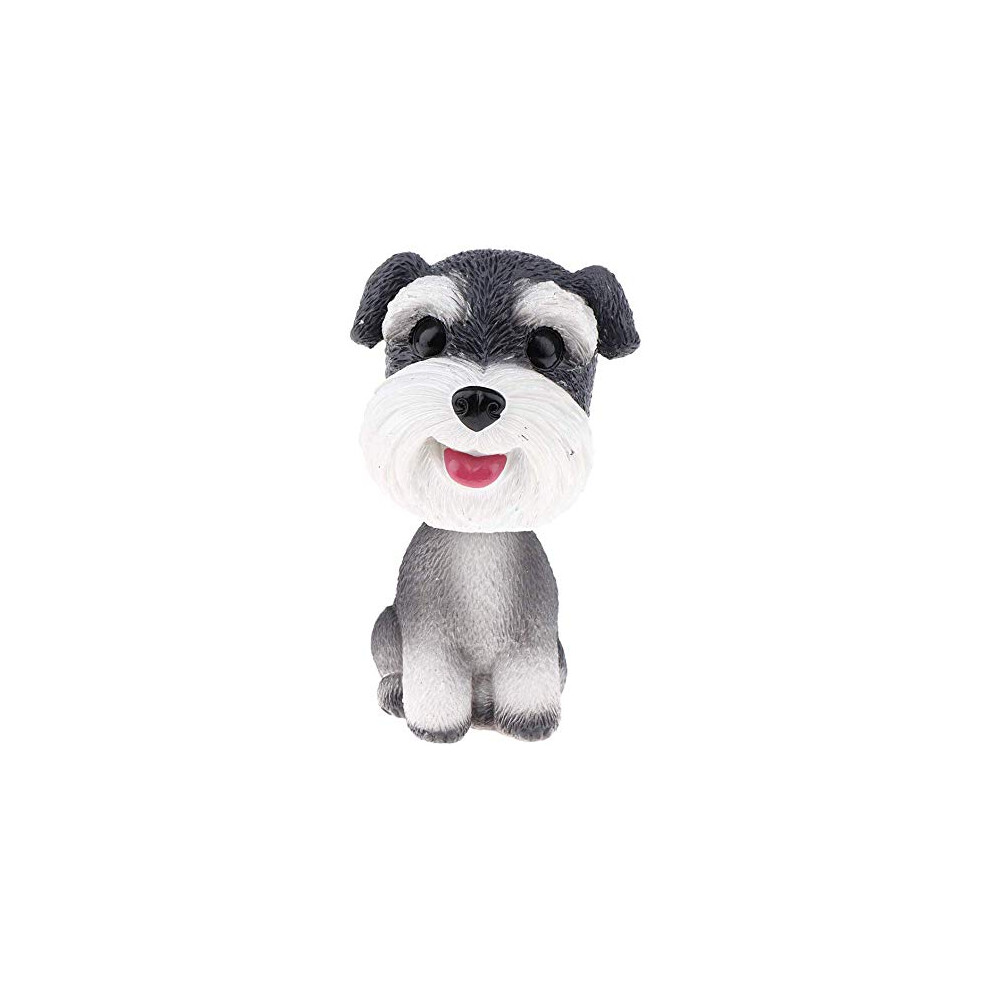 FRECI Simulation Shaking Head Dog Bobble-Head Dog Toy pour d?coration de tableau de bord int?rieur de voiture - Schnauzer