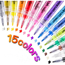 (15 colors) 0.7mm Permanent Acrylic Paint Pens for Rocks Paint