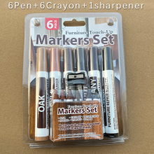 (6 Markers crayon Set) 6/8/10Pcs Wooden Furniture Repair Pen Touch Up Mar