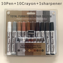 (10 Marker crayon Set) 6/8/10Pcs Wooden Furniture Repair Pen Touch Up Mar