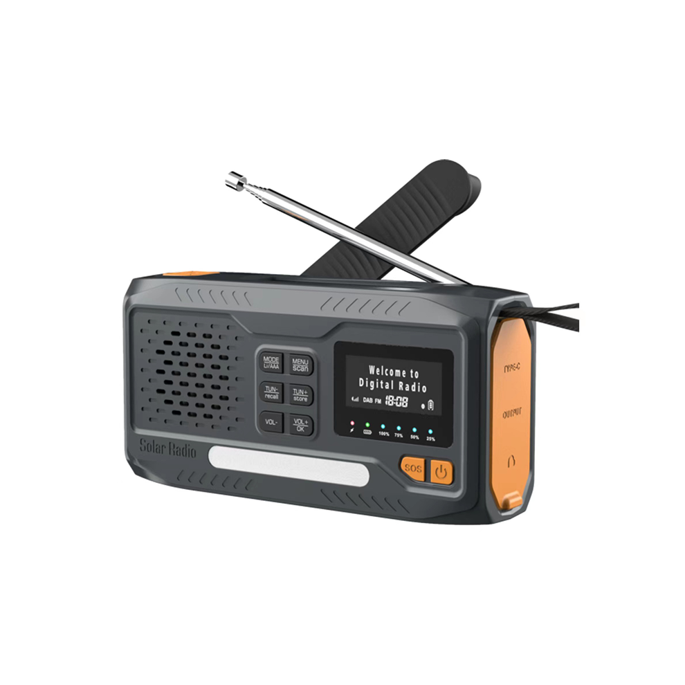 Fm Bluetooth Radio Portable Solar Receiver Emergency Outdoor Hand Crank With Led Flashlight/Sos 4852694762056
