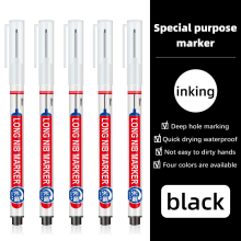 (20mm Black 5pcs) 5pcs Long Head Deep Hole Markers Pen Set Bathroom