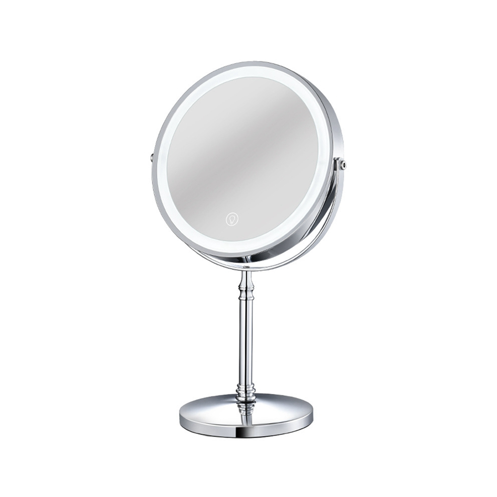 Torribaly 10X Led Mirror Rechargeable Make Up With 3 Colors, Brightness Adjustable Magnification Cosmetic 2 Side-A
