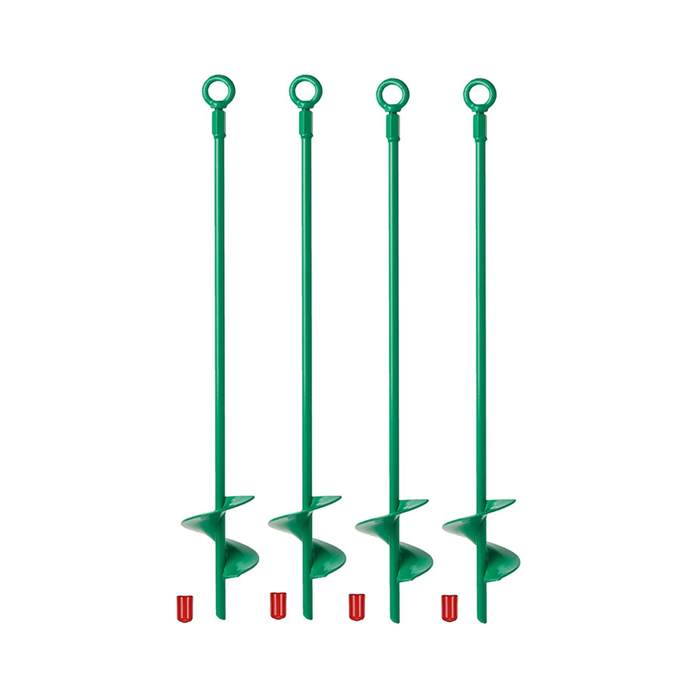 18In Ground Anchors Kit,Helix Earth Anchor,Heavy Duty Shed Anchor Hook For Camping Tent,Canopies,Swing Sets,4Pcs 4852694767365