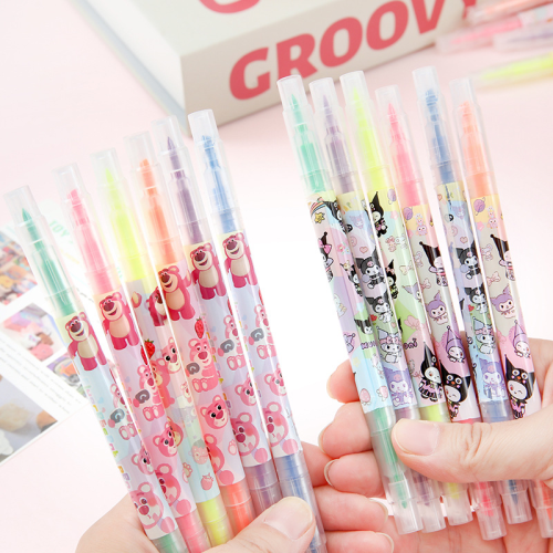 (Hello Kitty) 6Pcs Sanrio Hello Kitty Highlighter Pen Set Kawaii 2