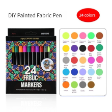 (24 Colors) Fabric Paint Markers Permanent for Clothes, 24 Col