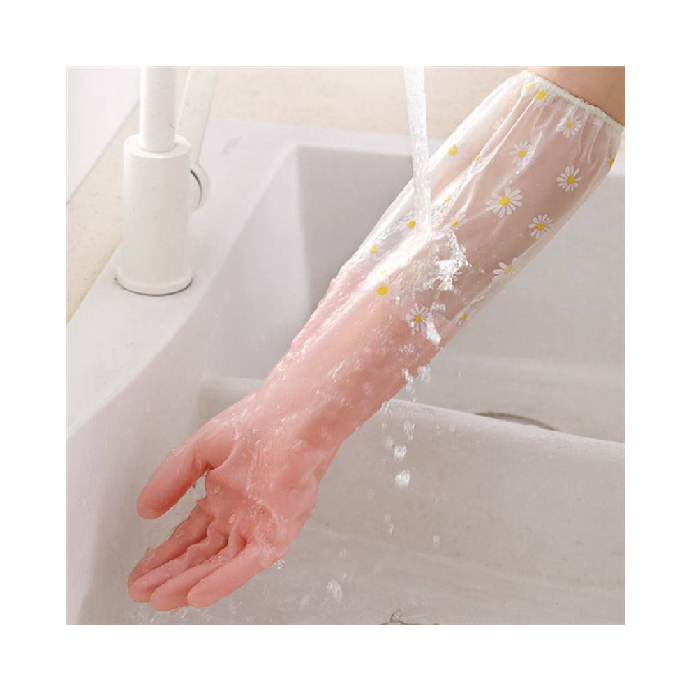 Dishwashing Cleaning Gloves 3 Pairs - Reusable Rubber Non-Slip Laundry Kitchen Gardening Household 50CM-image-OPC-PGHHFT7-NEW