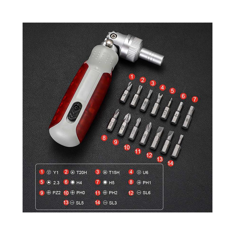 Multi Angle Bidirectional Ratchet Screwdriver Set 15 in 1 Torx Magnetic Screw Driver Bit Precision Screwdrivers A-image-OPC-PGHHFTD-NEW