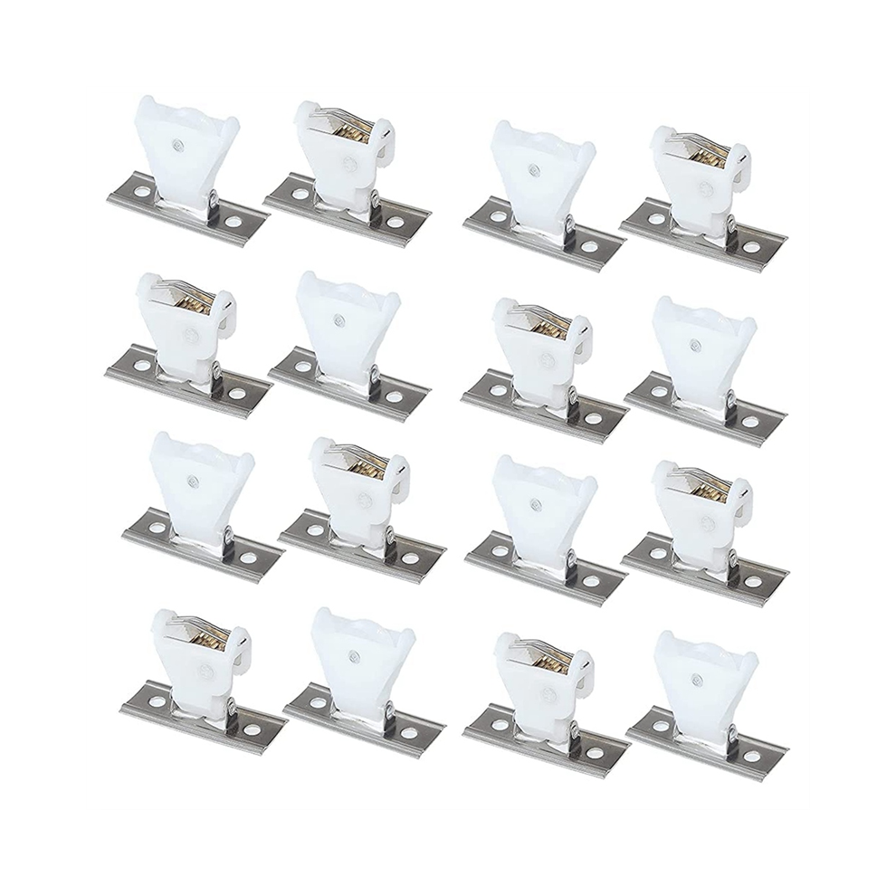 16Pcs Cord Lock Mechanism For 3 Line Swivel Type White Plastic And Stainless Steel Bracket Roman Blinds 4852694770518
