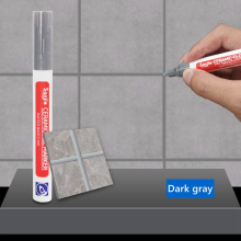 (1 Pcs-Dark gray) Waterproof White Grout Tile Pen Wall Grout Restore