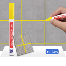 (1 Pcs-Yellow) Waterproof White Grout Tile Pen Wall Grout Restore