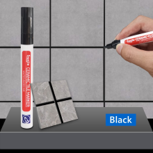 (1 Pcs-Black) Waterproof White Grout Tile Pen Wall Grout Restore