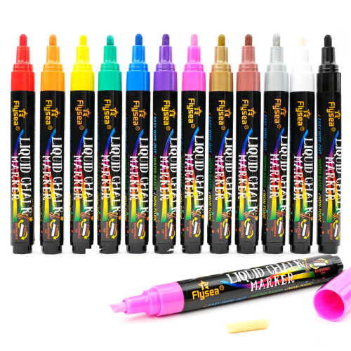 () 12PCS/Set Liquid Chalk Marker Pens Erasable LED Wr 1
