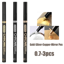 (YW-G-S-B-0.7MM-3PC) Electroplating Mirror Silver Paint Pen Hand-repair