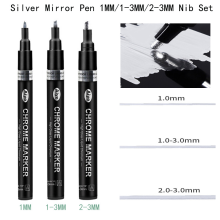 (Silver1 1-3 2-3MM) Electroplating Mirror Silver Paint Pen Hand-repair