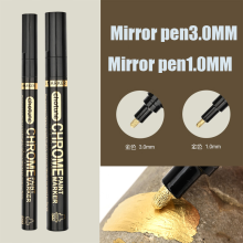 (Gold-1.0mm-3.0mm) Electroplating Mirror Silver Paint Pen Hand-repair
