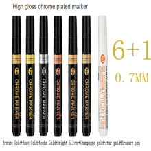 (0.7MM-7PCS) Electroplating Mirror Silver Paint Pen Hand-repair