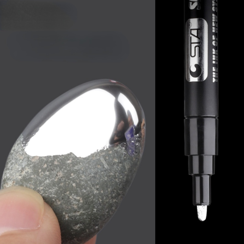 (Double-headed gold) Electroplating Mirror Silver Paint Pen Hand-repair 1