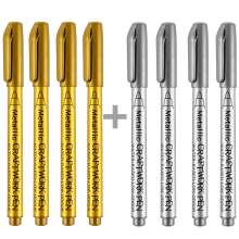 (paint gold 4 silver4) Electroplating Mirror Silver Paint Pen Hand-repair