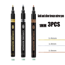 (G-S-B-1MM-3PCS) Electroplating Mirror Silver Paint Pen Hand-repair