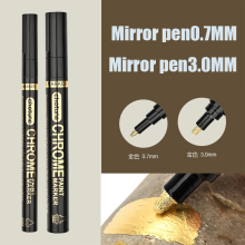 (Gold-0.7mm-3.0mm) Electroplating Mirror Silver Paint Pen Hand-repair