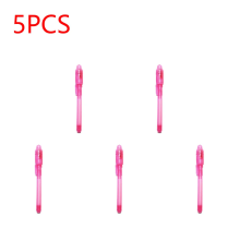 (5PCS Light Pink) 10-1PC Invisible Ink Pen Luminous Light Pen Secret