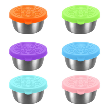 6-Pack Salade Dressing Container to Go, 40 ml herbruikbare kleine sauscontainers met deksels, lekvrij siliconen