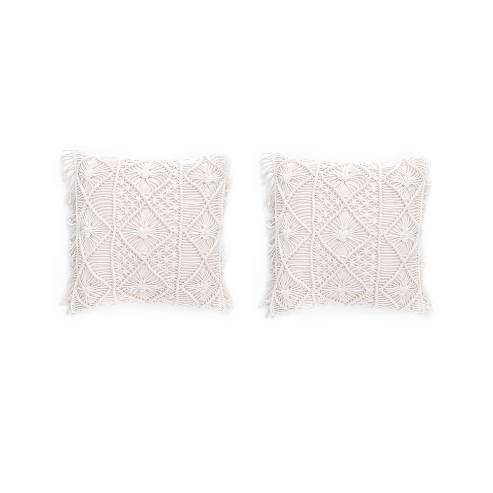 Housse de coussin - 1 lot de housses de coussin bohème en coton à franges décoratives