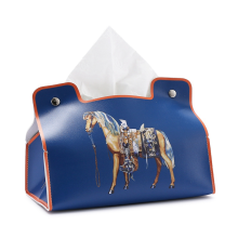 Retro Furniture Tissue Box Leather Napkin Holder Desktop Universal Organizer, A