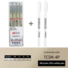 (6Pcs set B-2) Black Micro Fine Point Pen Fineliner Ink Pens Prec
