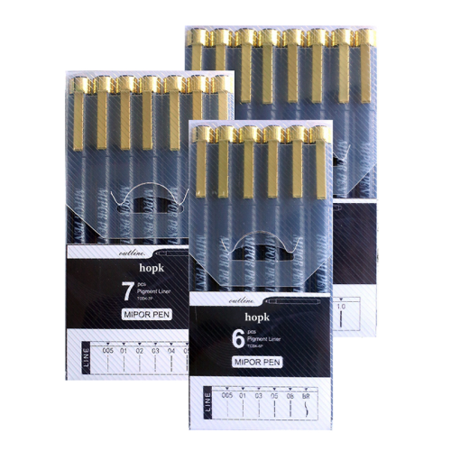 (8Pcs set B-2) Black Micro Fine Point Pen Fineliner Ink Pens Prec 2