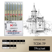 (7Pcs set B-1) Black Micro Fine Point Pen Fineliner Ink Pens Prec