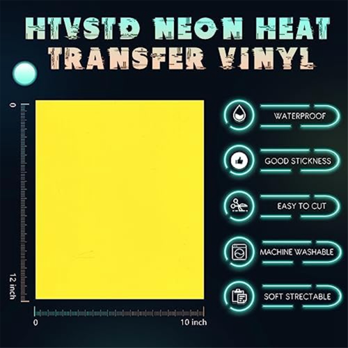 Μπλουζάκι HTV Heat Transfer Vinyl-30X25cm 10 Φύλλων Σίδερο Νέον σε Πράσινο Μπλε Βινύλιο 2