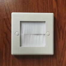 2Pcs Flush Brush Wall Plate Single 1 Gang Outlet Cable Entry Tidy Mount Face White