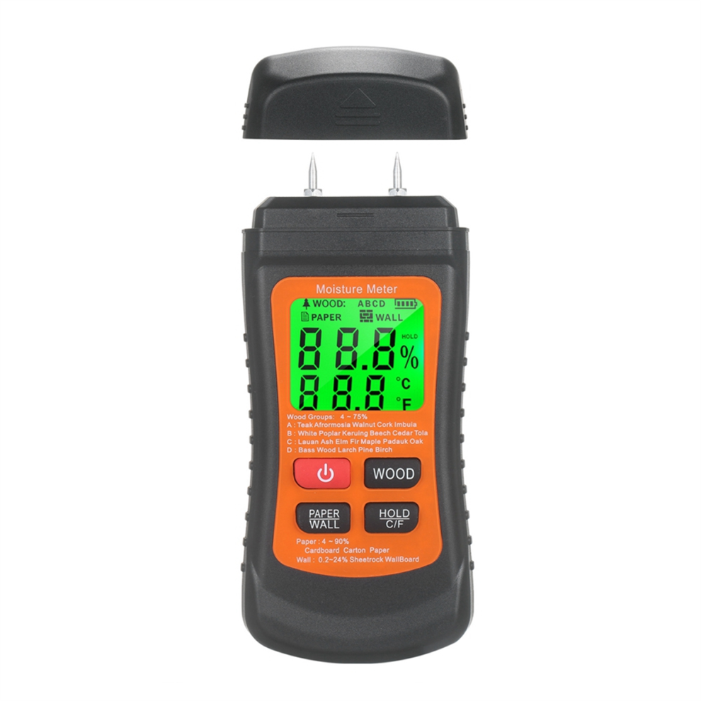 Multifunctional Digital Wood Moisture Meter 2 Needle Wall Cardboard Timber Humidity Tester Content Detector 4853931637090