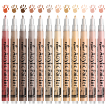 (12 colors) 12 Pack Skin Tone Markers, 0.7mm Extra Fine Tip Ac