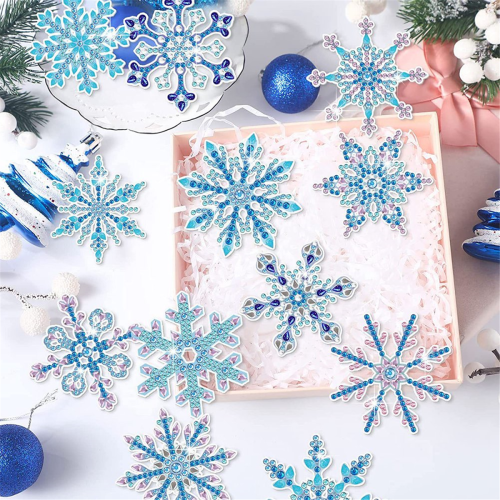 12 ΤΕΜ DIY Μπρελόκ Snowflake Bookmark Kit Υλικών Diamond Mosaic Crafts Kit Χειροποίητο μενταγιόν, Β 2
