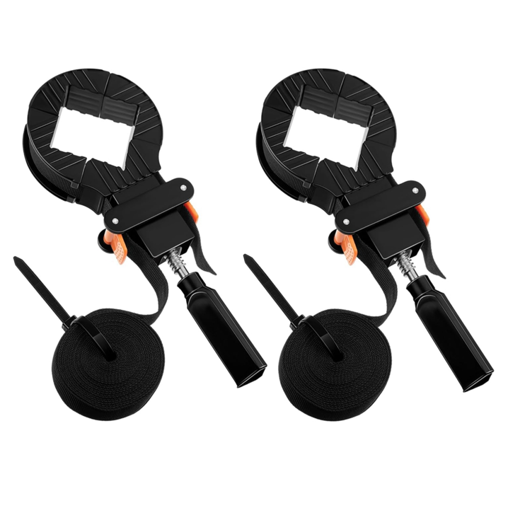 2Packs Strap Clamp For Woodworking, Quick Release Band Clamps, Belt Adjustable Picture Frame Tool 4853931639773