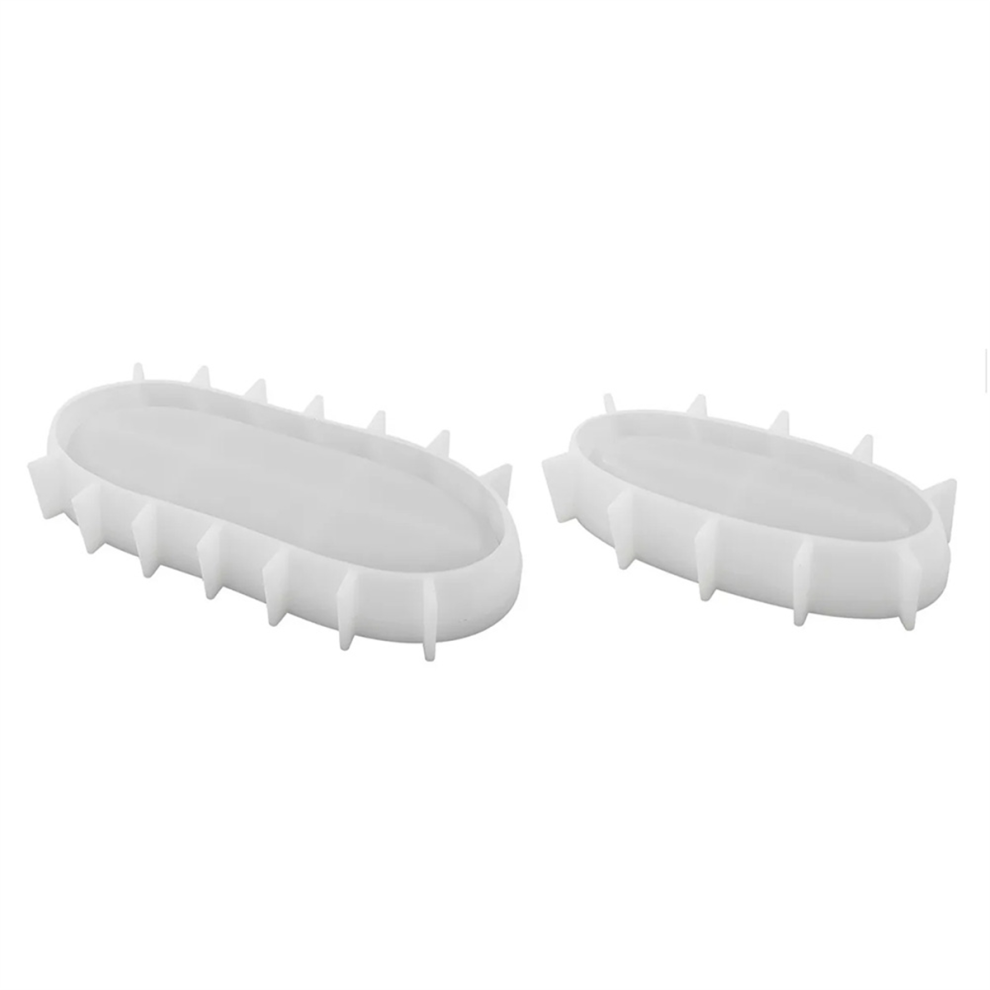 2PCS Kaarsenpot Siliconen Mal Ovaal Cement Gips Bloempot Beton Wax Doos Lade Mal